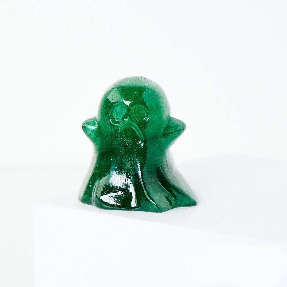 Décoration en pierre précieuse sculptée fantôme en cristal naturel Olivenorma de 3 cm
