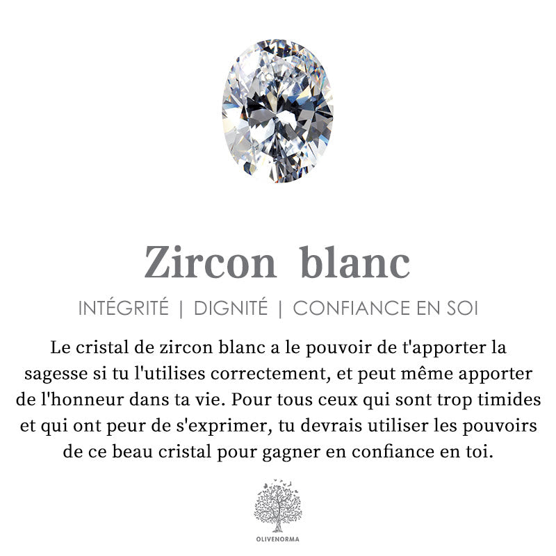 Collier vintage en acier inoxydable 18 carats avec zircon blanc Olivenorma 