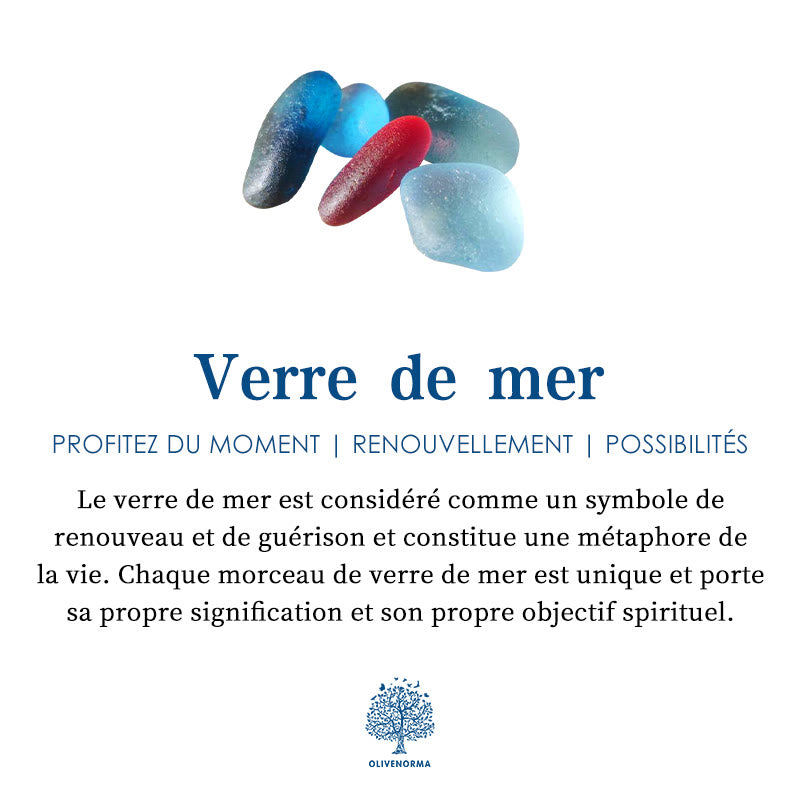 Collier en verre de mer avec papillon et dauphin Olivenorma 
