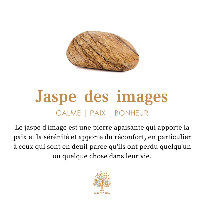 Bracelet calme et paix en jaspe photo Olivenorma