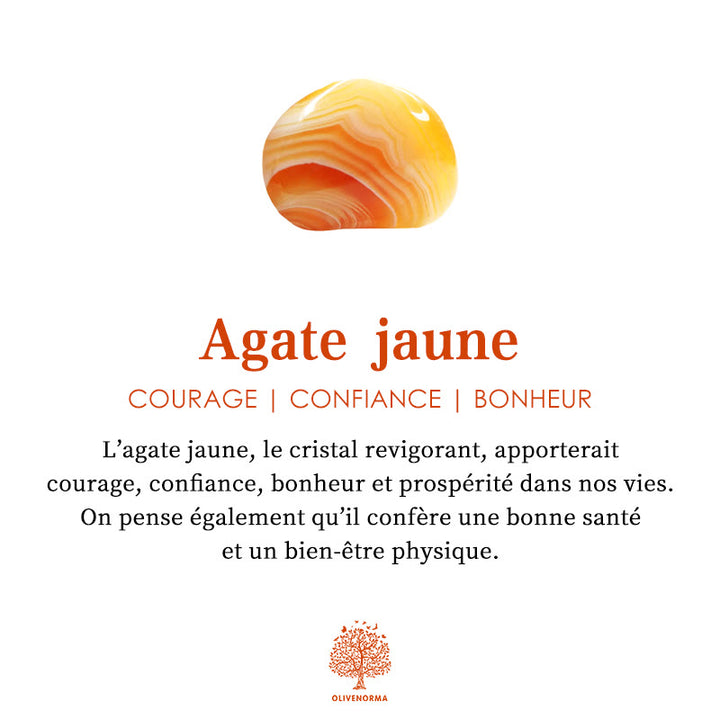 Olivenorma "Pour Maman" - Bracelet Amour Agate Jaune - image 5