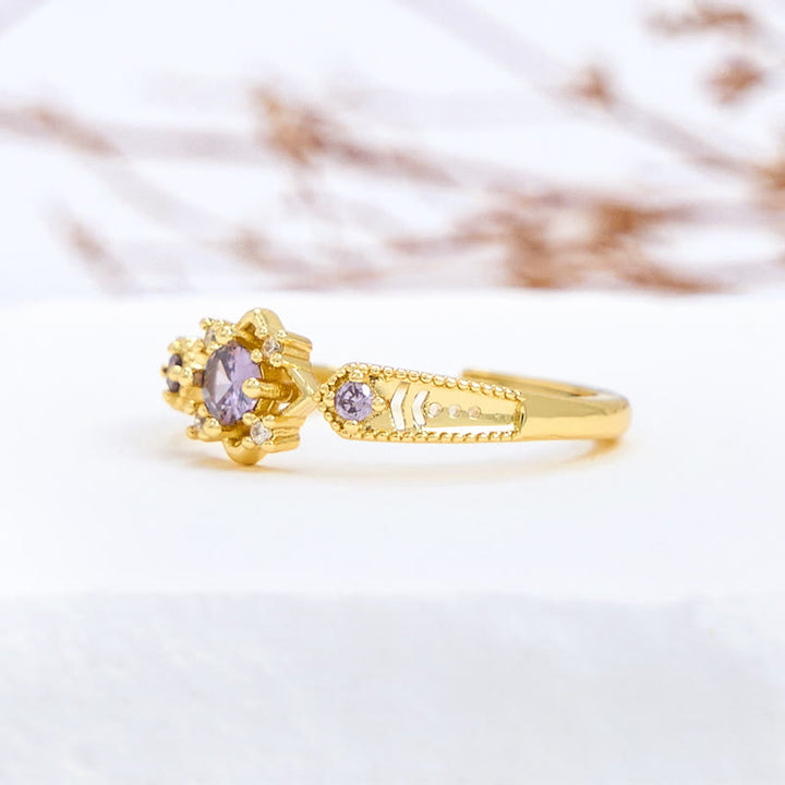 Bague vintage carrée en améthyste Olivenorma