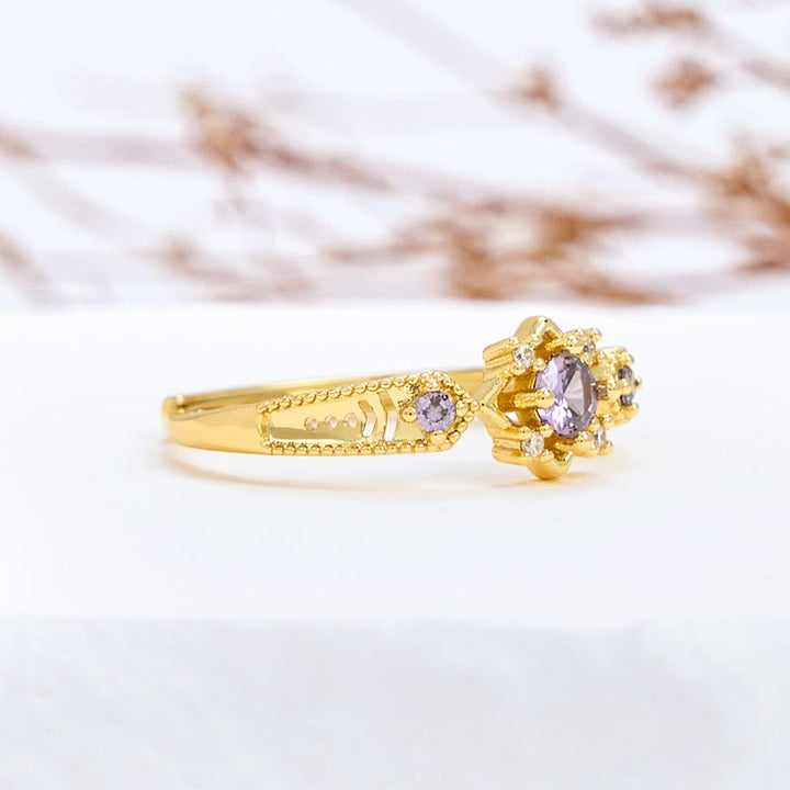 Bague vintage carrée en améthyste Olivenorma