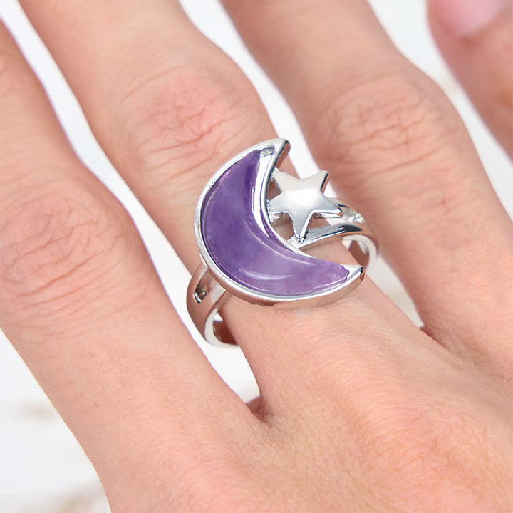 Bague Étoile Lune Améthyste Naturelle Olivenorma