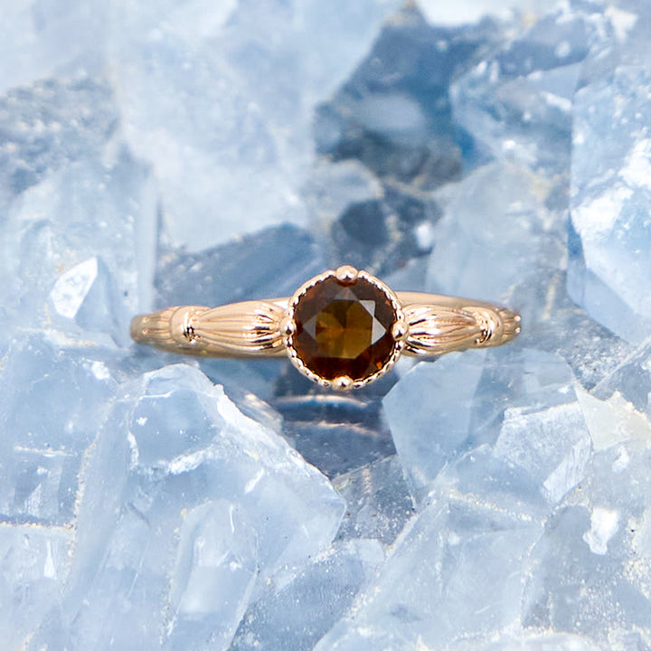 Bague fine simple en quartz fumé Olivenorma
