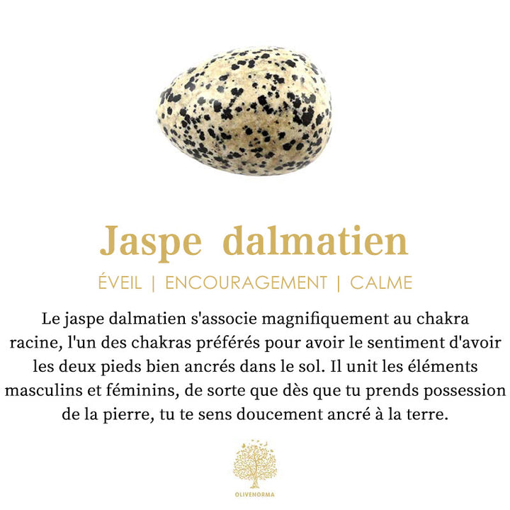 Bracelet pendentif Hamsa en obsidienne et jaspe dalmatien naturel Olivenorma 