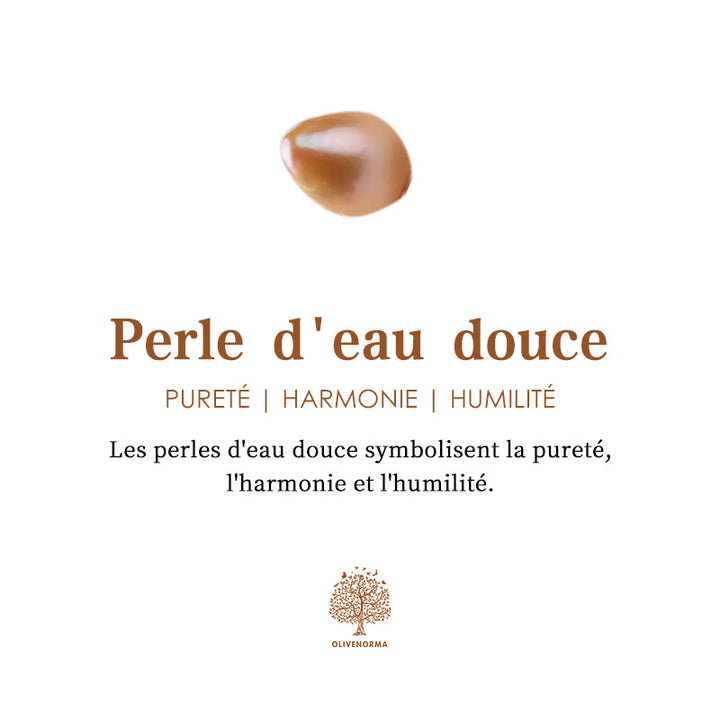 Bracelet en cuivre et perles d'eau douce en pierre naturelle Olivenorma