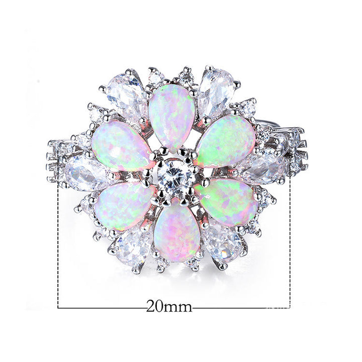 Bague florale en opale rose Olivenorma