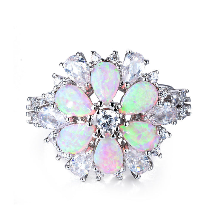 Bague florale en opale rose Olivenorma