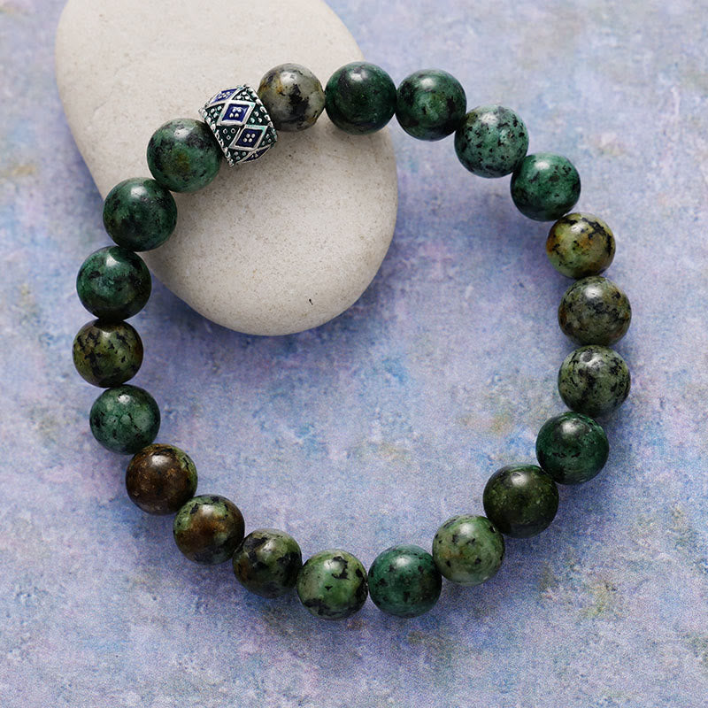Bracelet de méditation et de yoga en perles de pierre naturelle Olivenorma de 8 mm