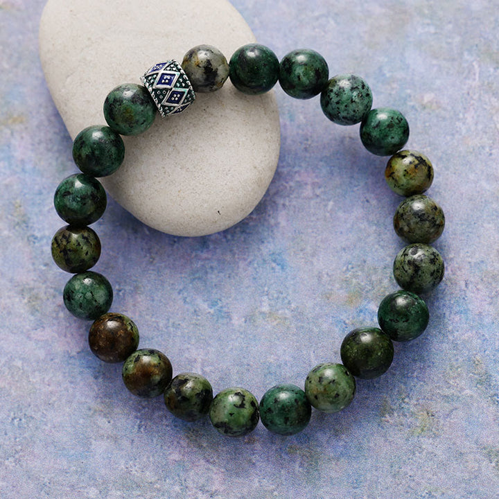 Bracelet de méditation et de yoga en perles de pierre naturelle Olivenorma de 8 mm