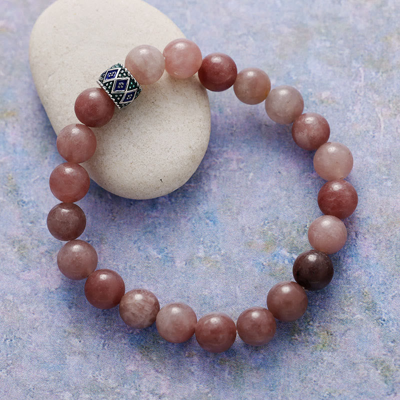 Bracelet de méditation et de yoga en perles de pierre naturelle Olivenorma de 8 mm