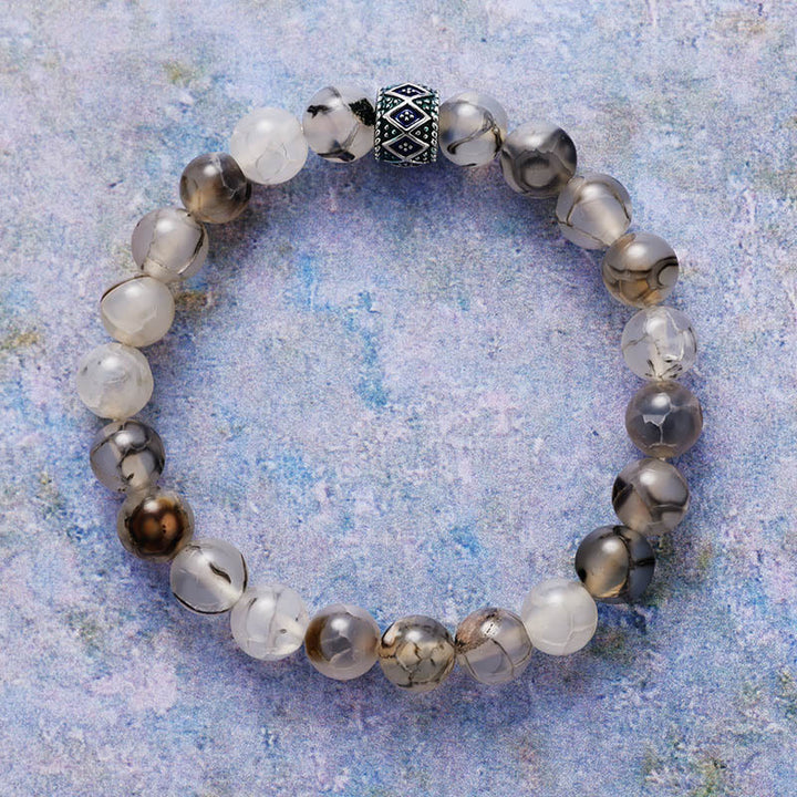 Bracelet de méditation et de yoga en perles de pierre naturelle Olivenorma de 8 mm