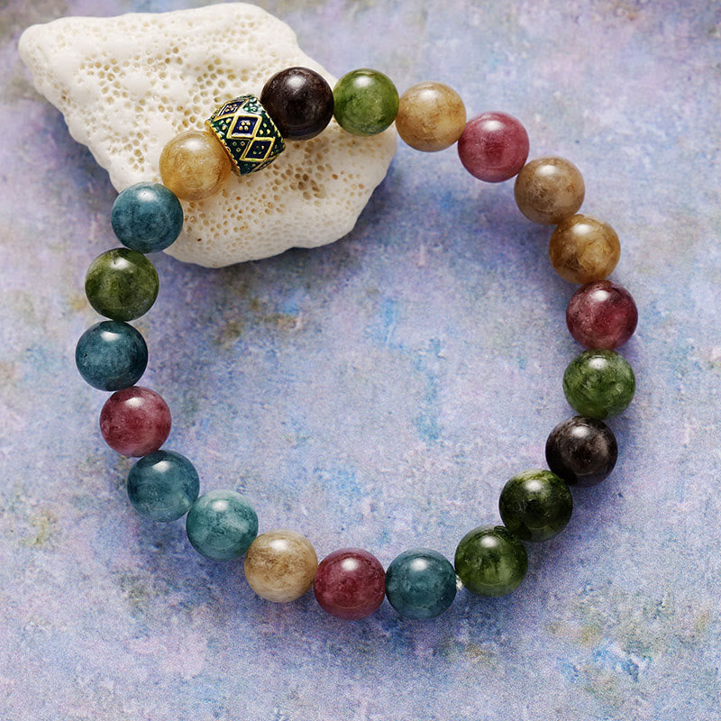 Bracelet de méditation et de yoga en perles de pierre naturelle Olivenorma de 8 mm