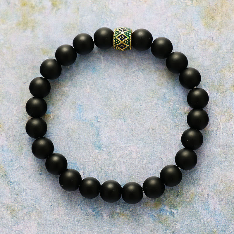 Bracelet de méditation et de yoga en perles de pierre naturelle Olivenorma de 8 mm