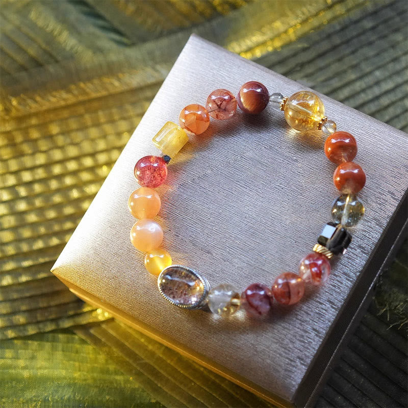 Bracelet en perles de pierre naturelle Olivenorma "Lucky Koi"