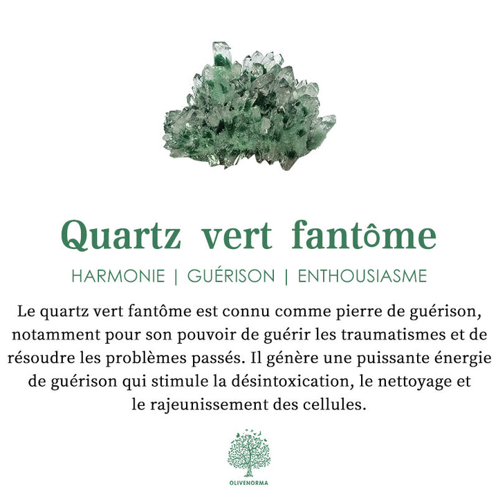 Bracelet en perles de quartz fantôme vert Olivenorma 6-14 mm 