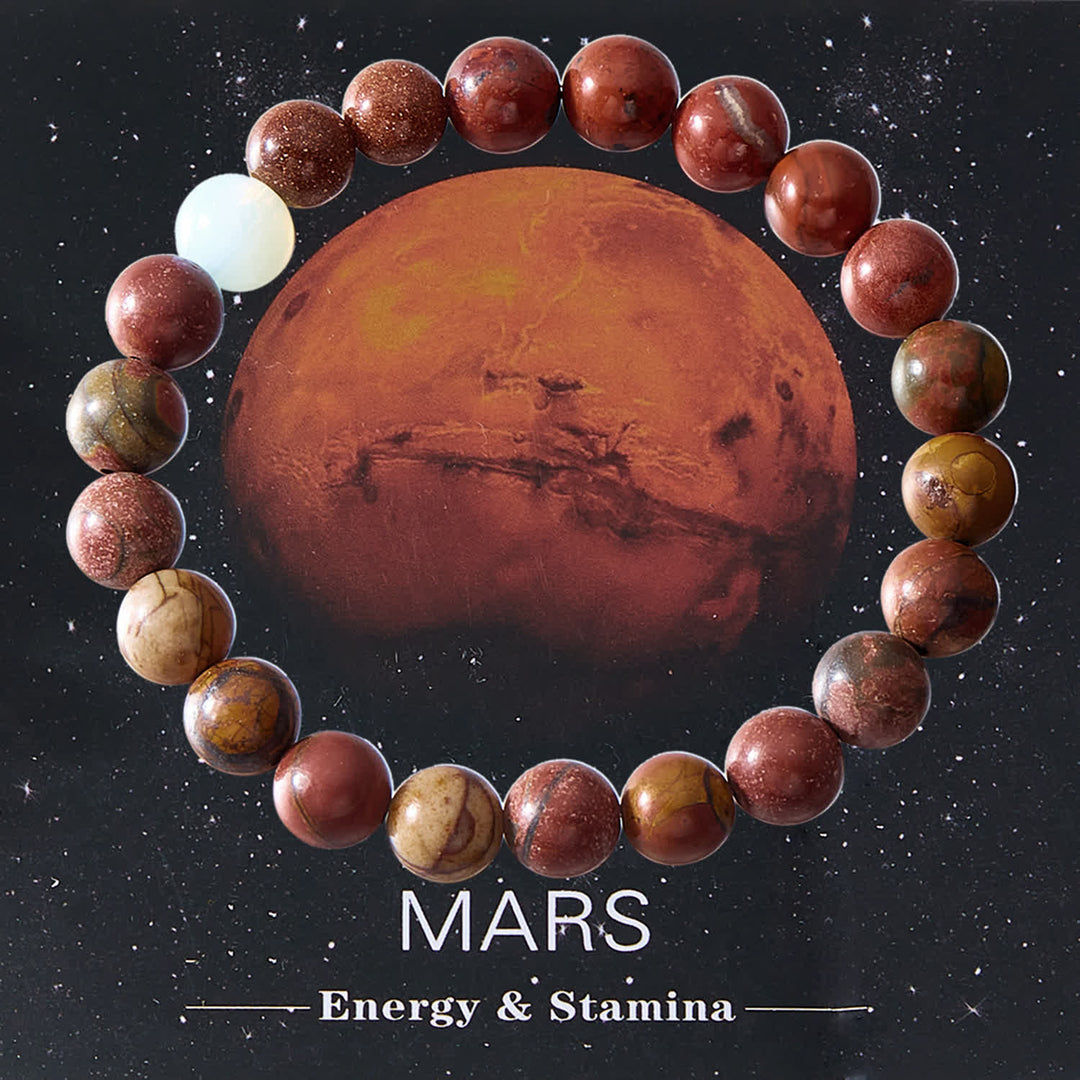 Bracelet en cristal Olivenorma avec huit planètes du système solaire et carte - MARS - Énergie et endurance - image 13