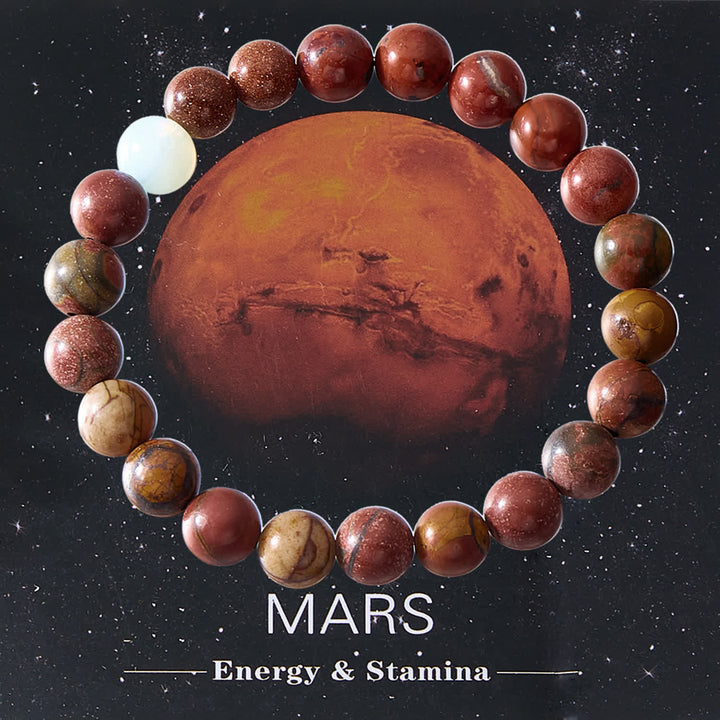 Bracelet en cristal Olivenorma avec huit planètes du système solaire et carte - MARS - Énergie et endurance - image 13