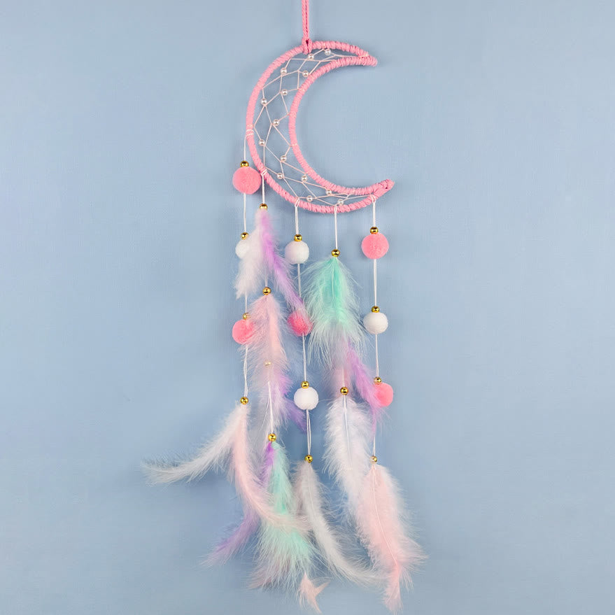 Attrape-rêves Olivenorma en forme de chat mignon, lune et étoiles