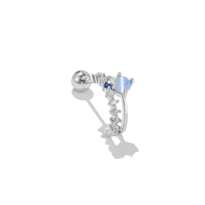 Boucles d'oreilles à clous en argent incrustées de zircons à motif mignon Olivenorma