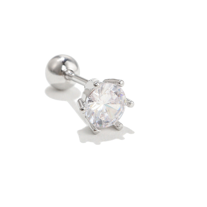 Boucles d'oreilles clous à motif mignon incrusté de zircons Olivenorma - Zircon à six griffes - image 1