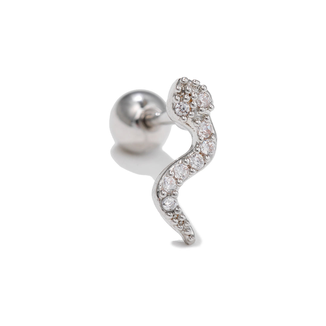 Boucles d'oreilles clous à motif mignon incrusté de zircons Olivenorma - Serpent - image 11
