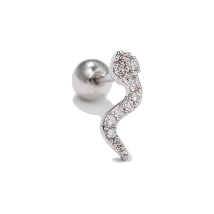 Boucles d'oreilles clous à motif mignon incrusté de zircons Olivenorma - Serpent - image 11