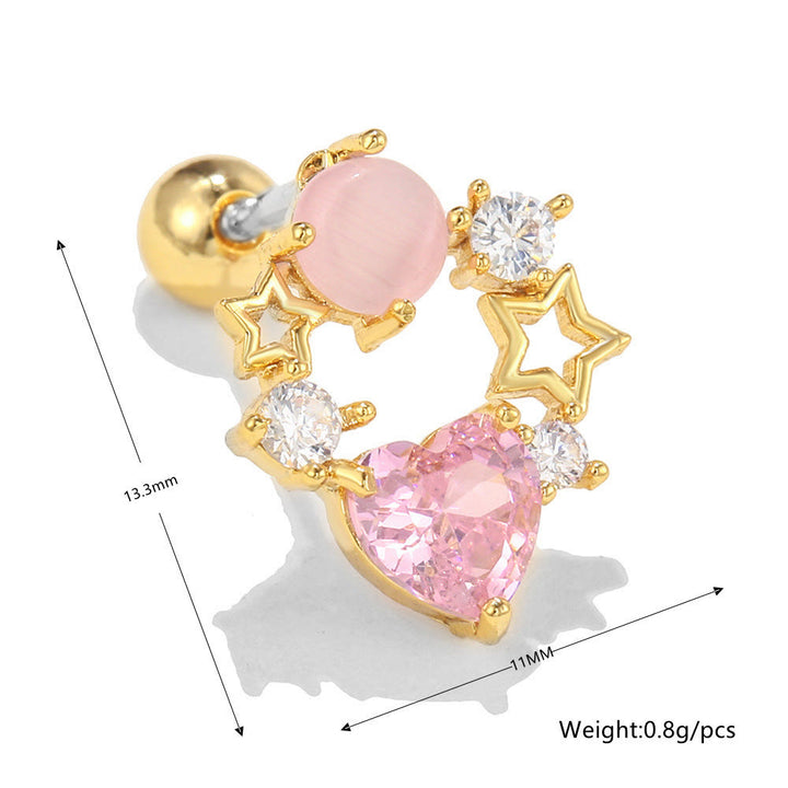 Boucles d'oreilles Olivenorma en zircon opale rose à coupe coeur ravissante - image 19
