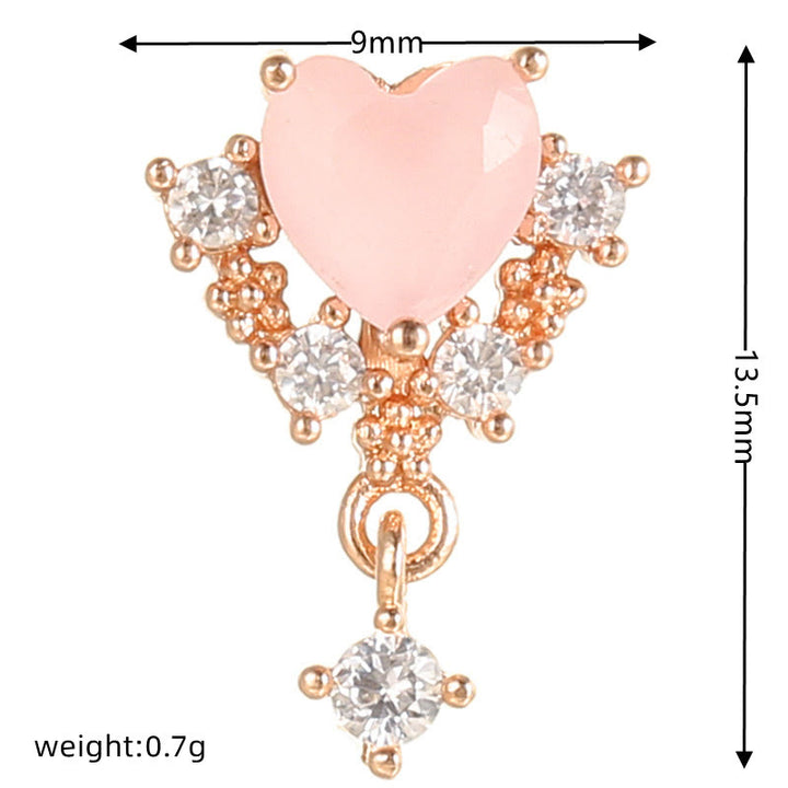 Boucles d'oreilles Olivenorma en zircon opale rose à coupe coeur ravissante - image 25
