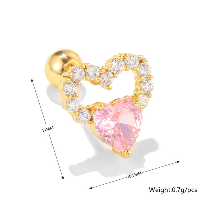 Boucles d'oreilles Olivenorma en zircon opale rose à coupe coeur ravissante - image 17