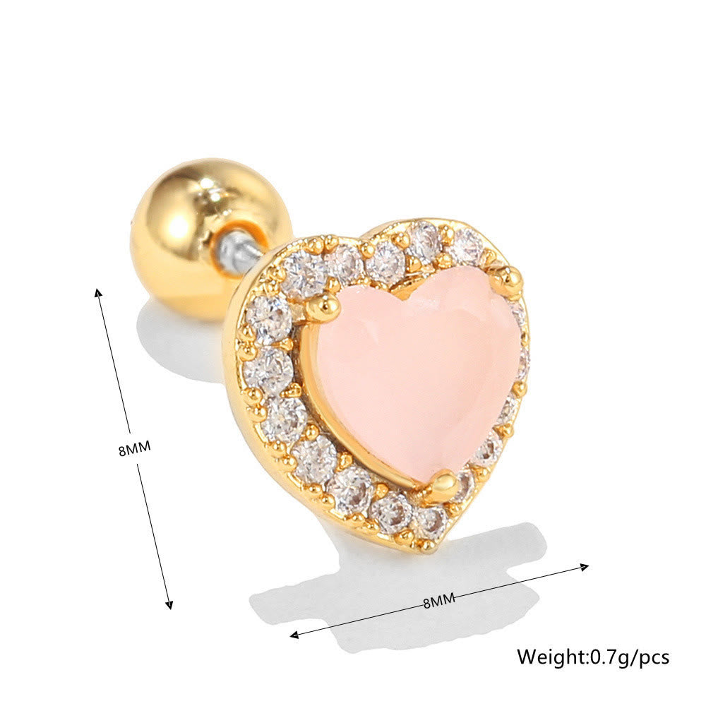 Boucles d'oreilles Olivenorma en zircon opale rose à coupe coeur ravissante - image 23