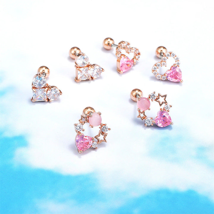 Boucles d'oreilles Olivenorma en zircon opale rose à coupe coeur ravissante - image 30