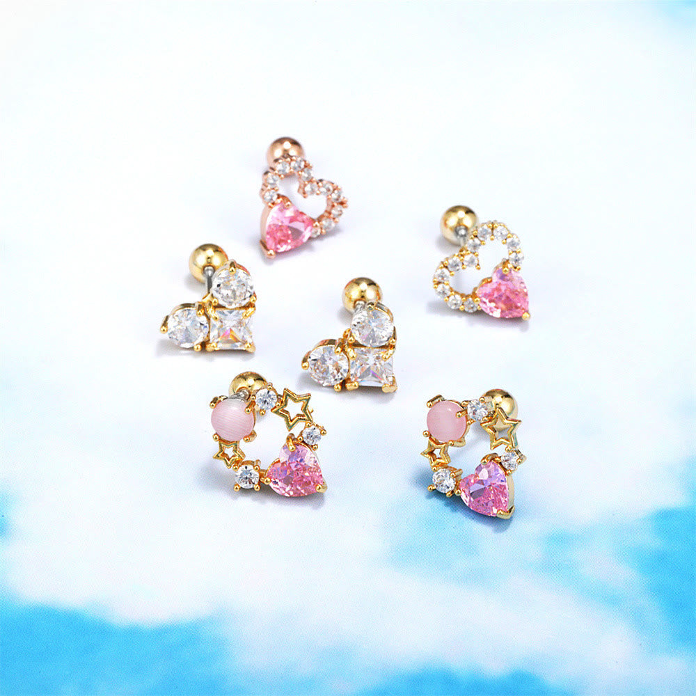Boucles d'oreilles Olivenorma en zircon opale rose à coupe coeur ravissante - image 32