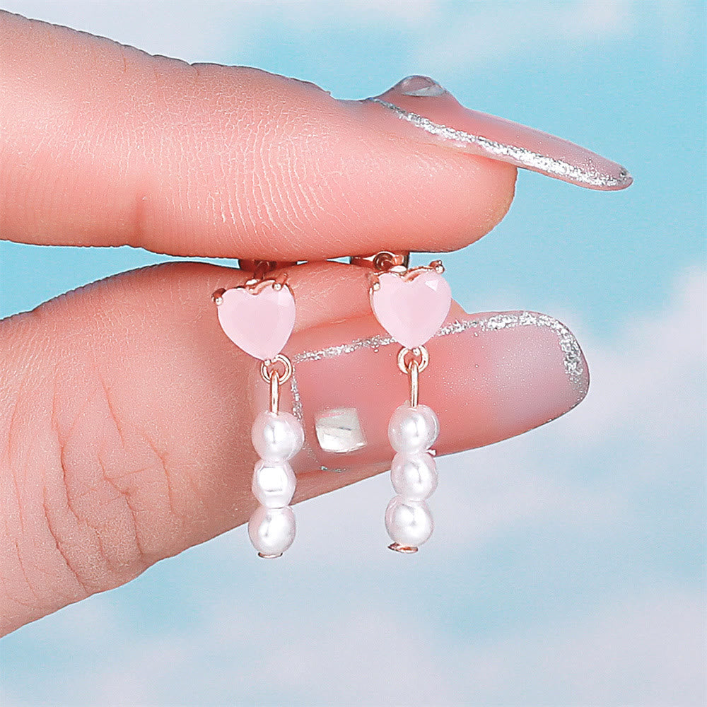 Boucles d'oreilles Olivenorma en zircon opale rose à coupe coeur ravissante - image 29
