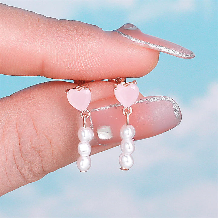 Boucles d'oreilles Olivenorma en zircon opale rose à coupe coeur ravissante - image 29