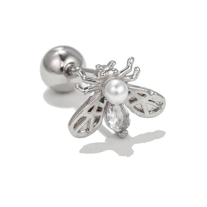 Boucles d'oreilles à clous en argent et zircon blanc exquises Olivenorma