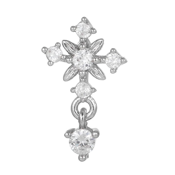 Boucles d'oreilles clous en zircon blanc exquis Olivenorma - Lumière - image 10