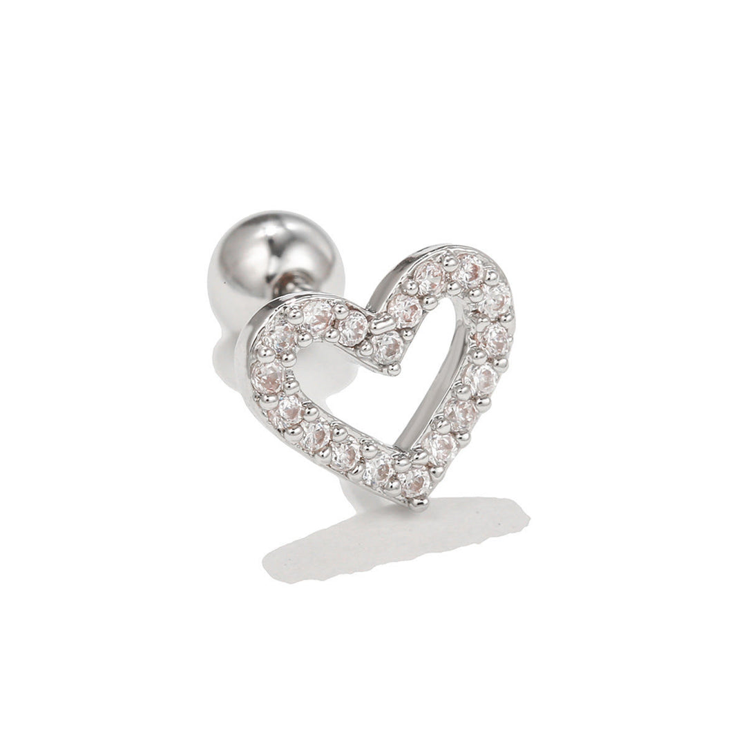 Boucles d'oreilles clous en zircon blanc exquis Olivenorma - Amour - image 8
