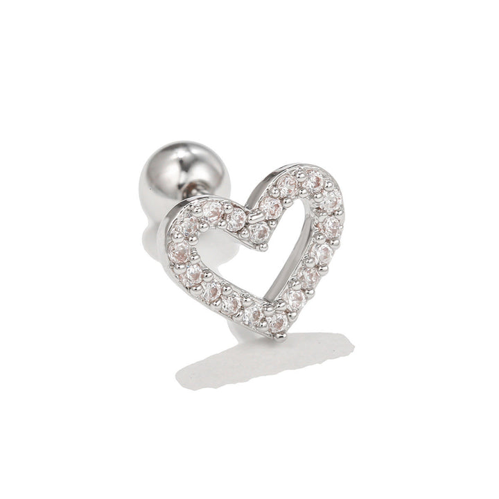 Boucles d'oreilles clous en zircon blanc exquis Olivenorma - Amour - image 8