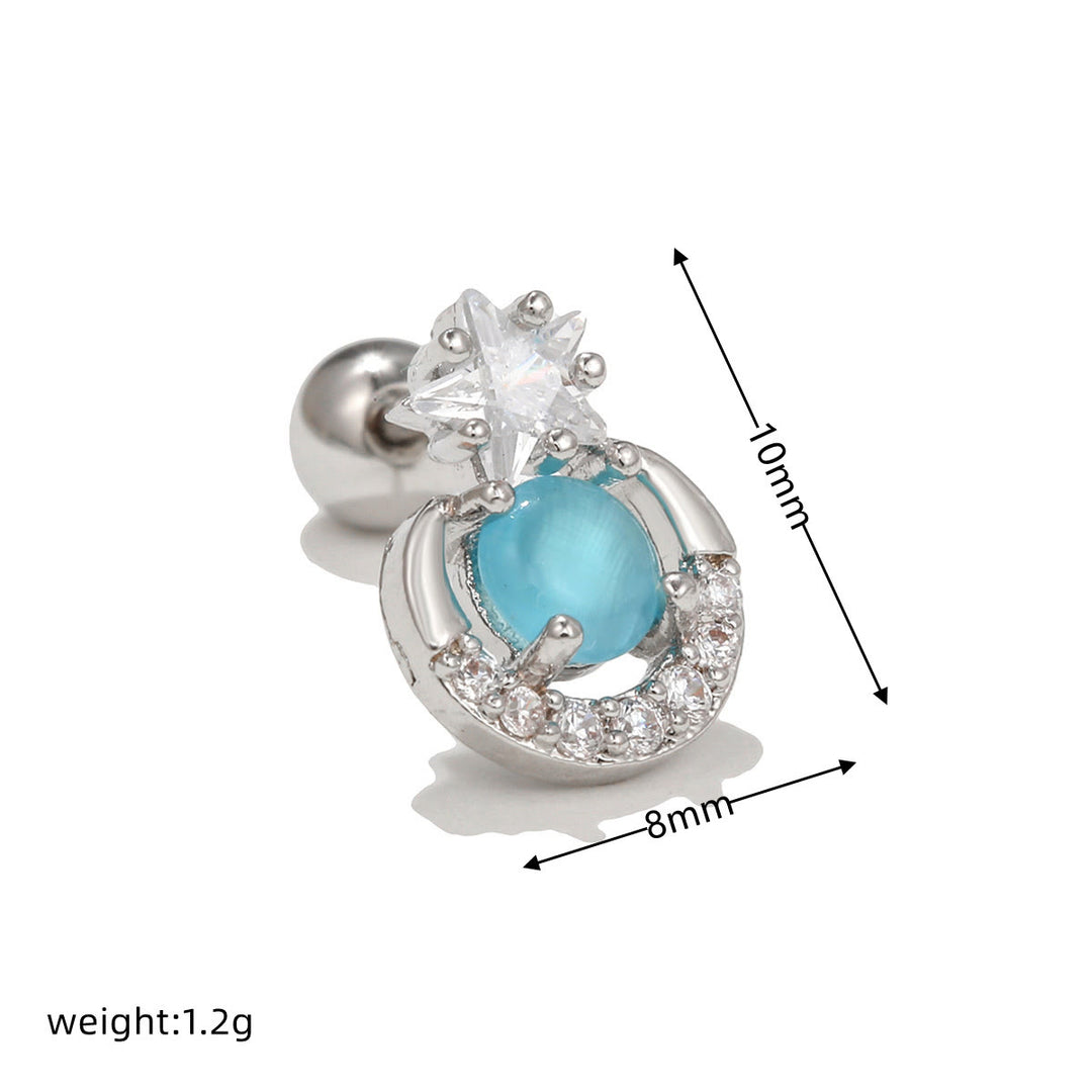 Boucles d'oreilles clous en zircon blanc exquis Olivenorma - image 19