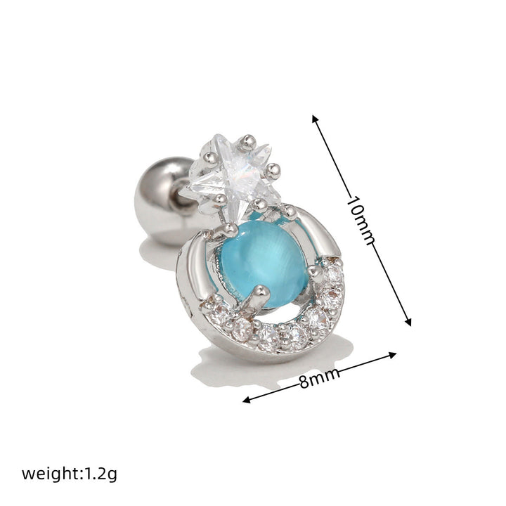 Boucles d'oreilles clous en zircon blanc exquis Olivenorma - image 19