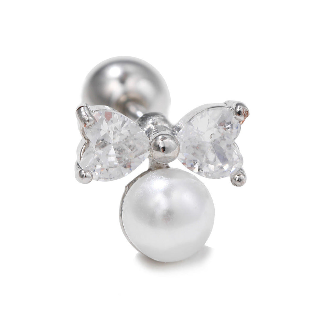 Boucles d'oreilles clous en zircon blanc exquis Olivenorma - Perle - image 11