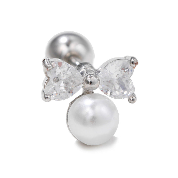Boucles d'oreilles clous en zircon blanc exquis Olivenorma - Perle - image 11