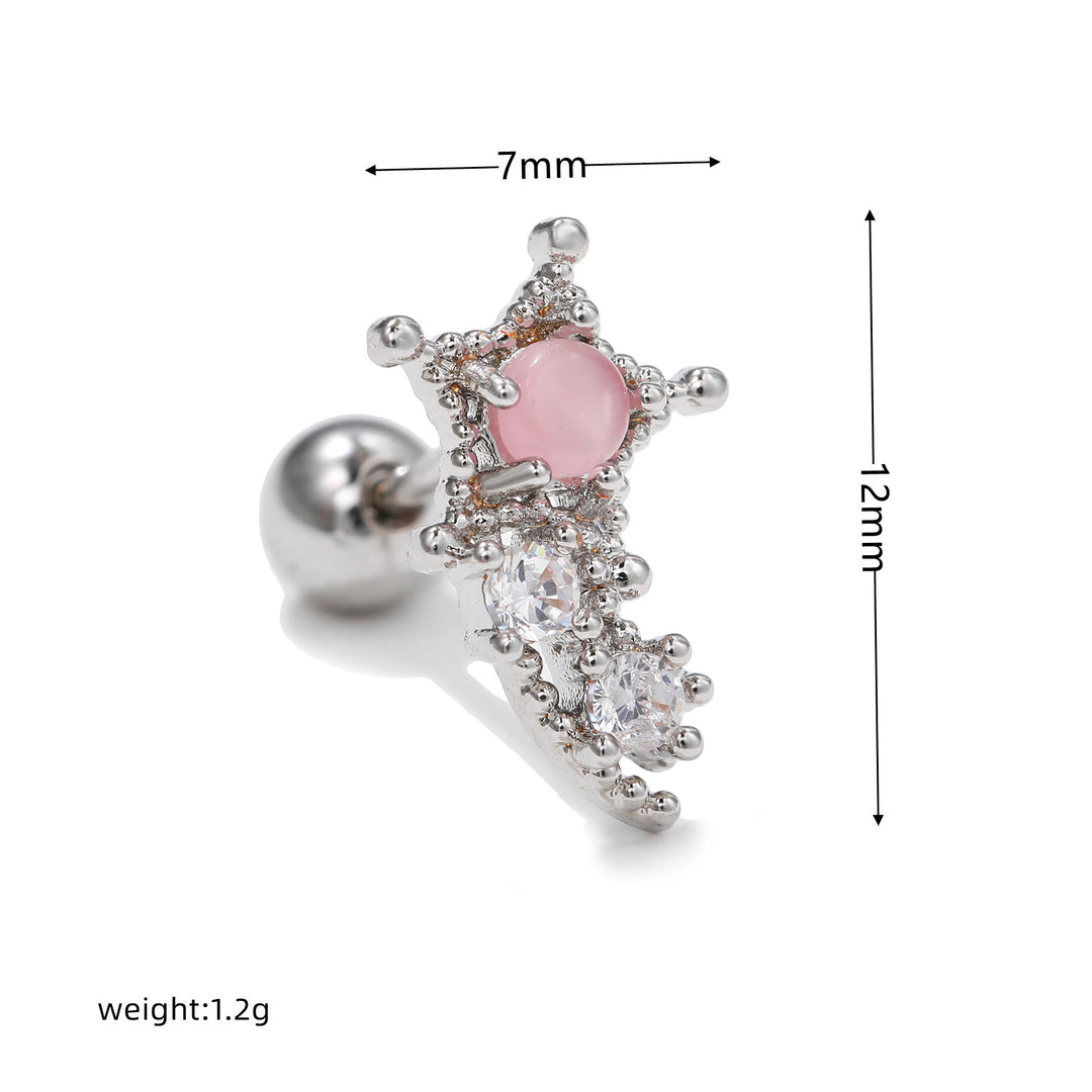 Boucles d'oreilles clous en zircon blanc exquis Olivenorma - image 17