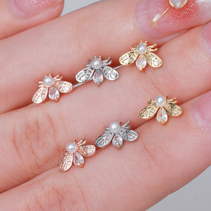 Boucles d'oreilles clous en zircon blanc exquis Olivenorma - image 21
