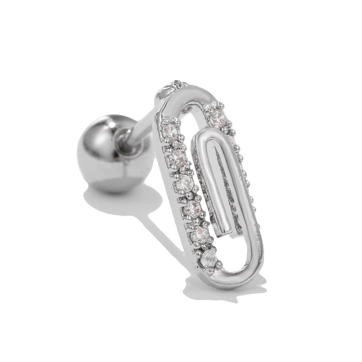 Boucles d'oreilles clous en zircon blanc exquis Olivenorma - Trombone - image 7