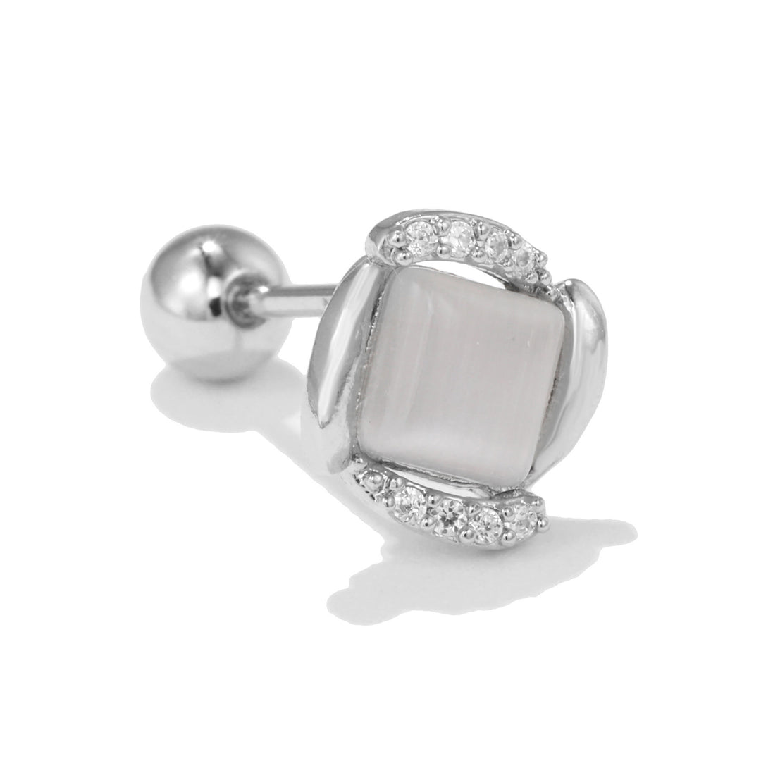 Boucles d'oreilles clous en zircon blanc exquis Olivenorma - Carré - image 13