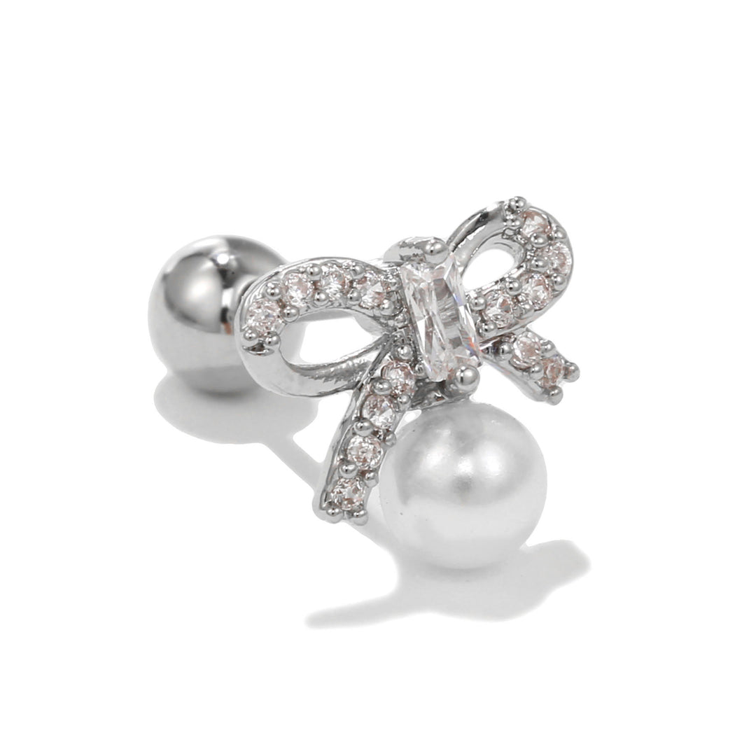 Boucles d'oreilles clous en zircon blanc exquis Olivenorma - Arc - image 9
