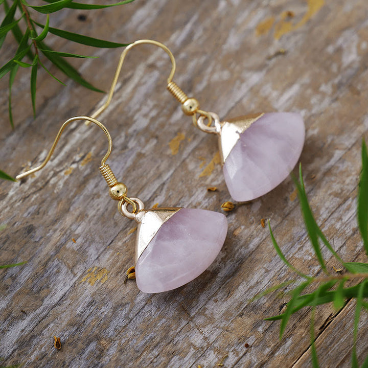 Boucles d'oreilles pendantes festonnées en amazonite et lépidolite Olivenorma